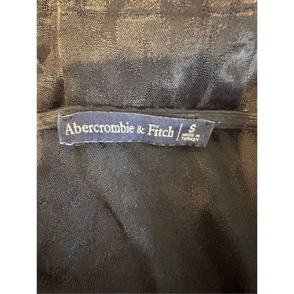 Abercrombie & Fitch Black Leopard Wrap Ruffle Bottom Dress Size Small - Picture 10 of 11